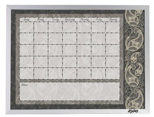 Expo Calendar Dry Erase Board with Paisley Pattern 18 x 24 Inches 