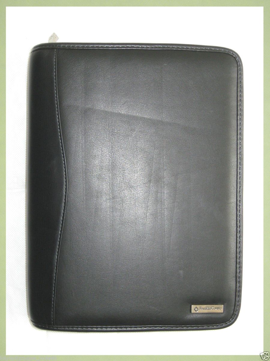   Genuine Leather Franklin Covey Planner Zipper Organizer Binder