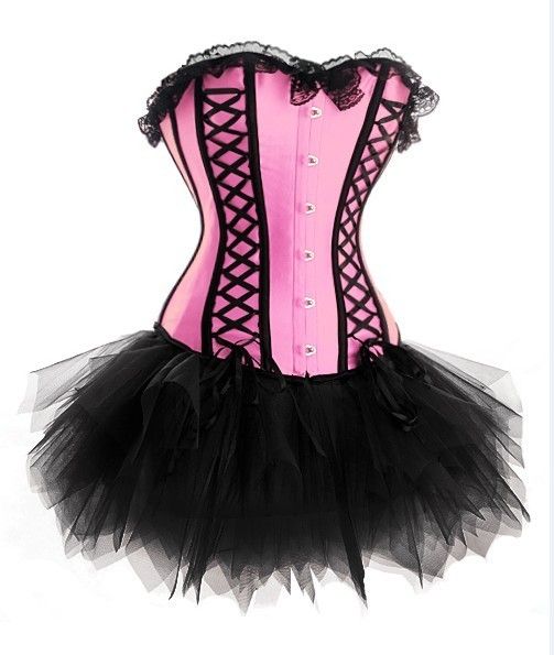 New Burlesque Corset Dress Top Bustiers Tutu 2106 7008