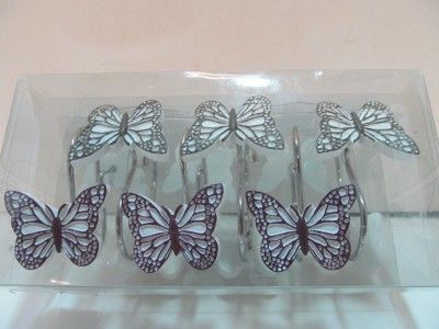   hooks FLUTTERING Butterflies Garden Bath Butterfly Brown Purple