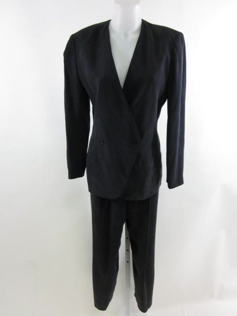 Calvin Klein Collection Navy Silk Blazer Pants Suit 6