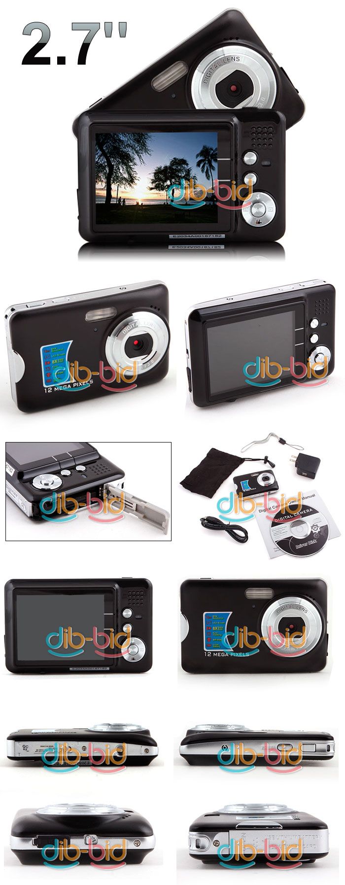   lcd tft screen 8x digital zoom anti shake sd card up to 32gb