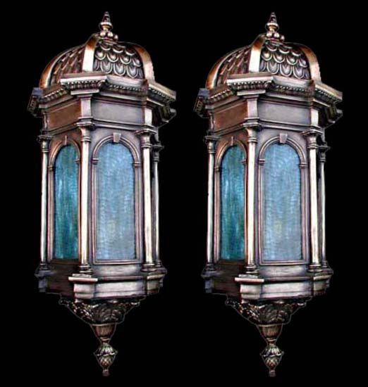 5002 Fantastic Pair of 19th C Bronze Lantern