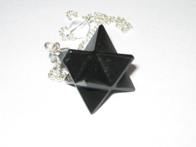 PURE HEALING 2 IN ONE BLACK AGATE MERKABA PENDANT CUM PENDULUM