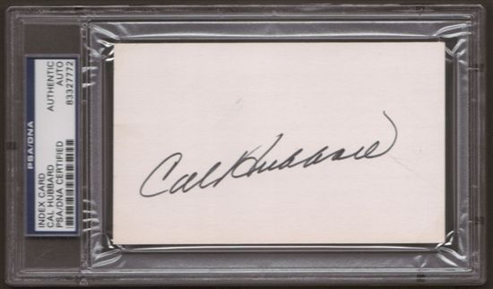 Cal Hubbard Autograph Index Card PSA DNA Signed