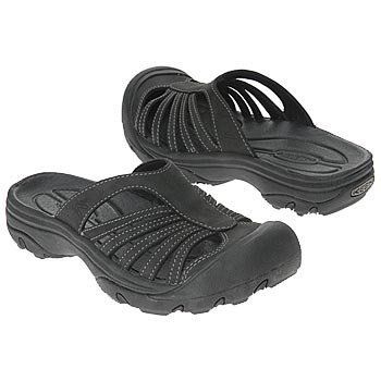 Keen Womens Calistoga Sandal Black Leather Mule Clog