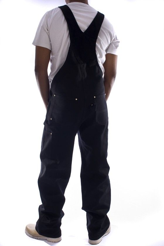 Carhartt Mens Denim Bib Overall Overalls Black