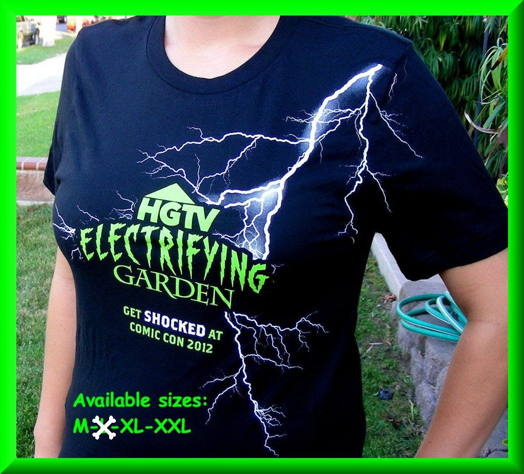 FRANKENWEENIE 2012 COMIC CON HGTV ELECTRIFYING GARDENS T SHIRT