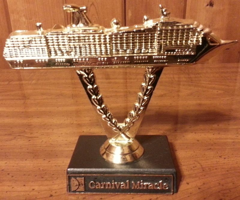 Carnival Cruise Lines Ship on a Stick Trophy/Award/Prize Miracle