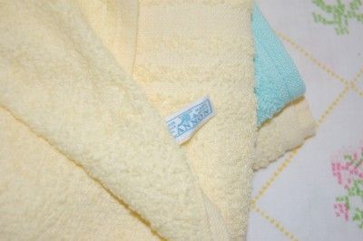 4pc Vintage Cannon Terry Bath Towels Yellow Mint Green Unused