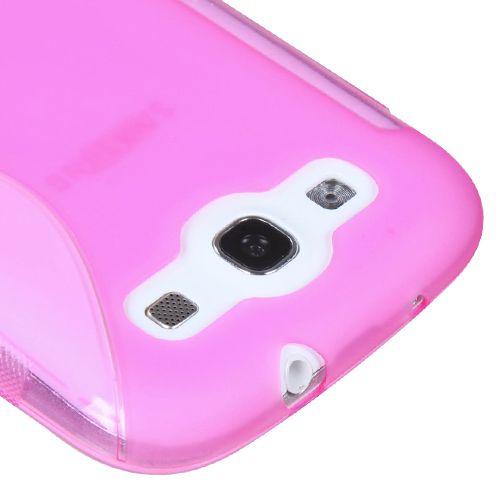 Hot Pink(S Shape) Candy Skin Cover For SAMSUNG Galaxy S 3/III/GS3