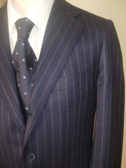 RAFFAELE CARUSO SUIT NAVY PIN 38 R (48 EU) NWT 