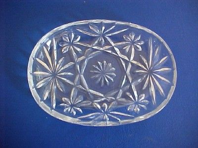 Early American Prescut Oatmeal Glass Oval Soap Dish