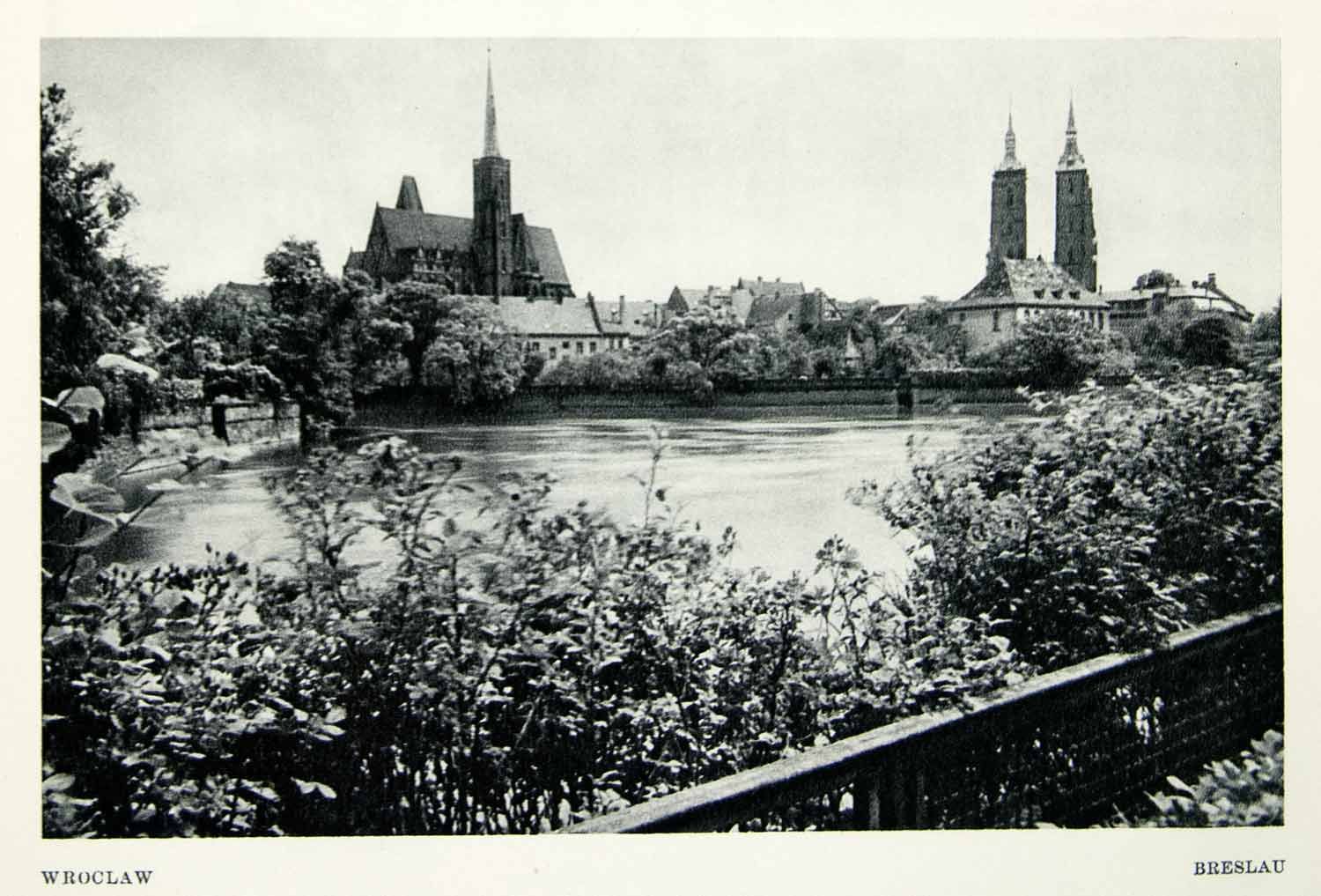   Breslau Wroclaw River Oder Poland Lower Silesia Cathedral City