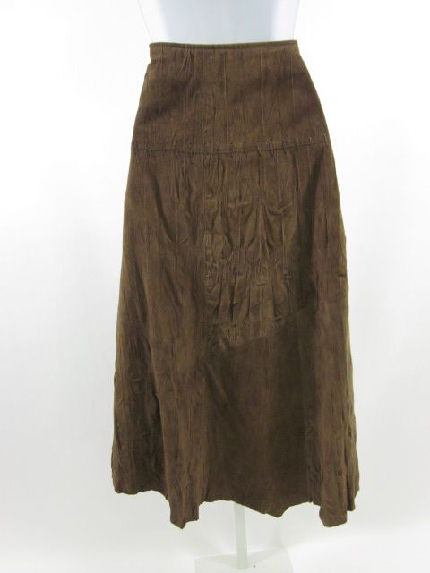   tags me by milestone brown cathleen leather skirt in a size 40 this