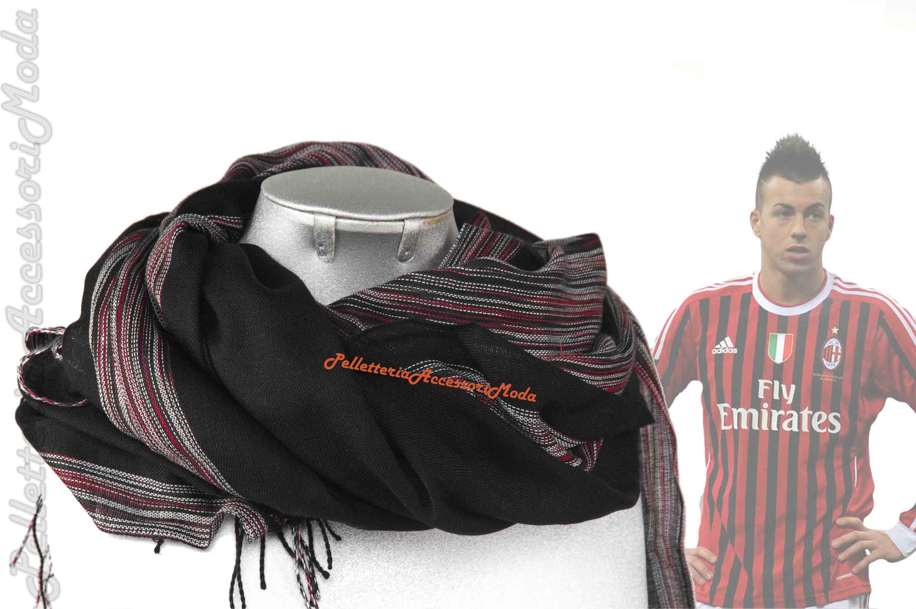 AC MILAN   E. CASTELLANO pashmina sciarpa regalo uomo tifoso MILANISTA 