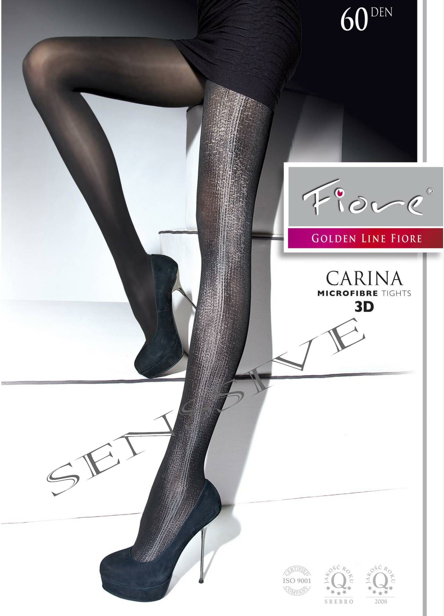   MICROFIBER TIGHTS PANTYHOSE * CARINA * FIORE EUROPE size M LIGHT GRAY