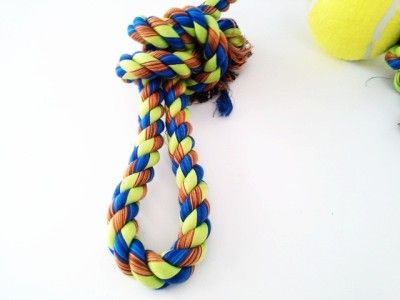 Big Dog Tug Toy Large Tennis Ball with Rope 24 inch Extra Large USA 