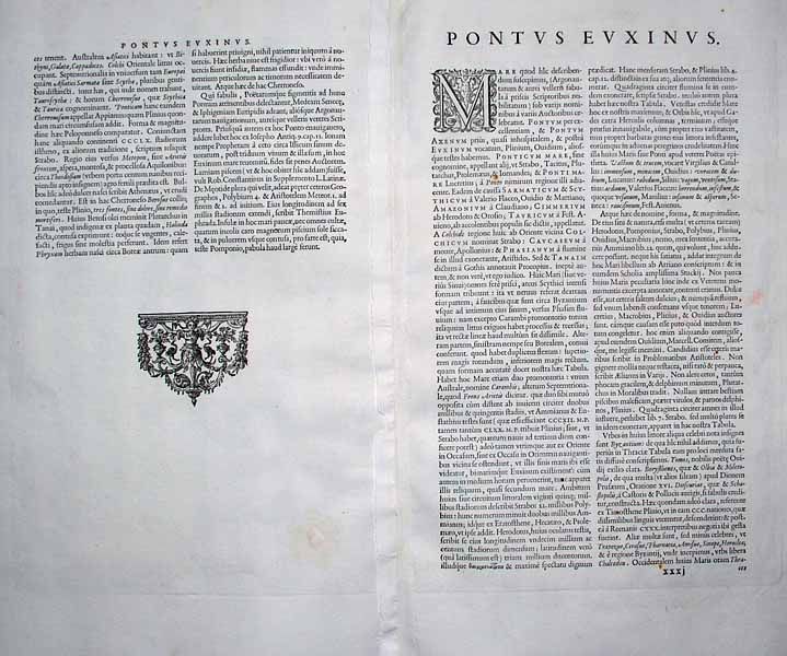 1624 Ortelius Map Black Sea Roman Era Pontus Euxinus