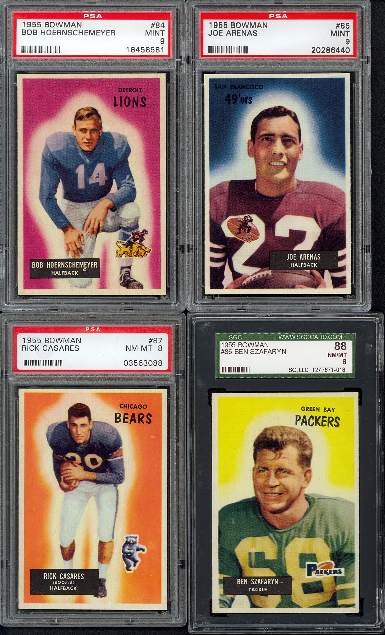 1955 Bowman 87 Rick Casares RC Chicago Bears PSA 8 NM MT Pop 16 Scarce 