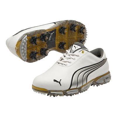 Puma Cell Fusion 3 Pro Mens Golf Shoes White Silver Yellow