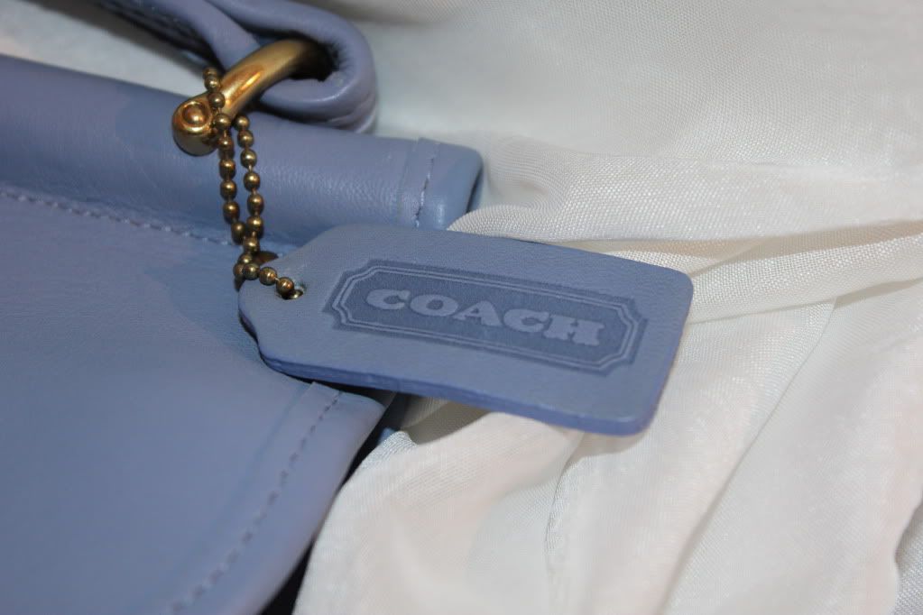 Coach Vtg Willis Periwinkle Leather Shoulder Hand Bag