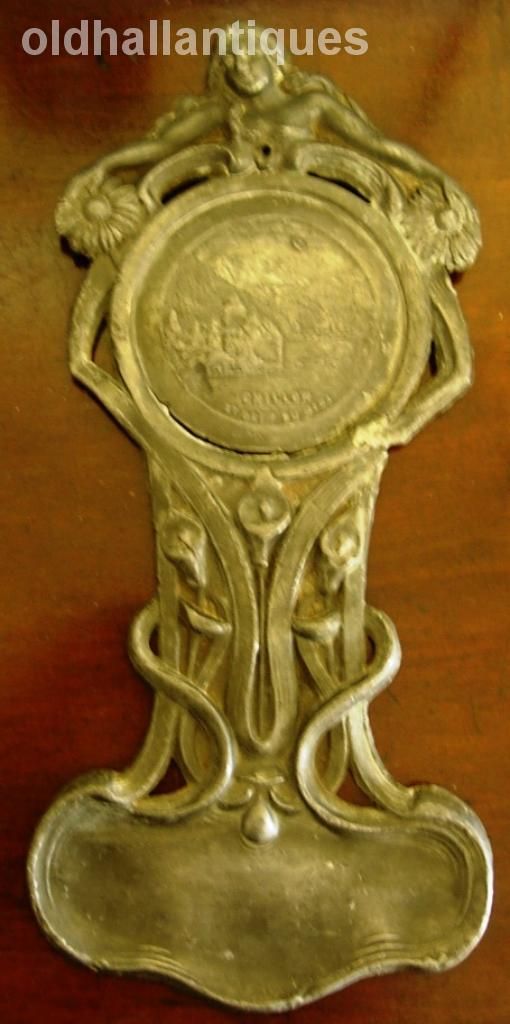 Original Art Nouveau French Lead Pewter Door Number Name Plaque C1890 