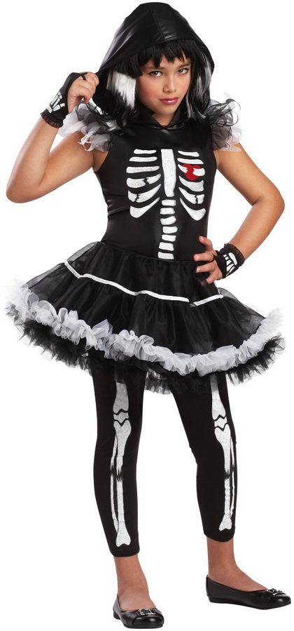 Child Girls Skela Rina Skeleton Ballerina Halloween Costume