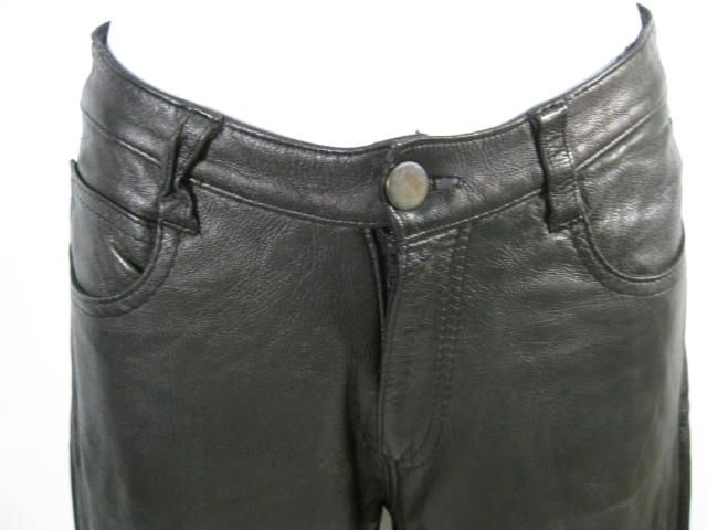 CENTREVILLE PARIS Black Leather Pants Slacks SZ S