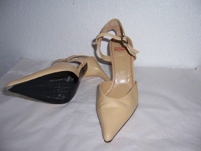 charles jourdan paris strap heels beige 6 1 2 france