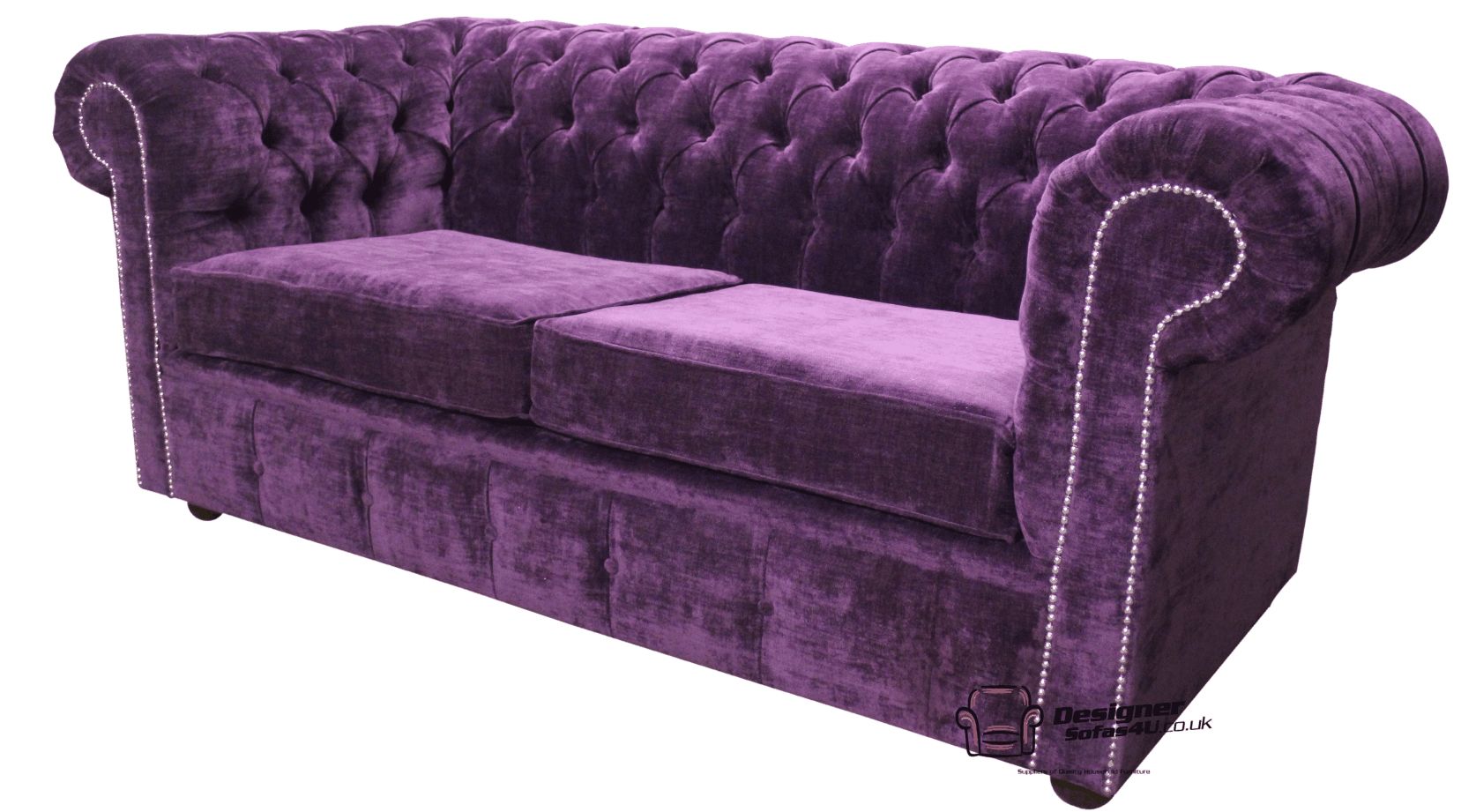 Chesterfield Traditional 2 Seater Settee Sofa Velluto Amethyst Purple 