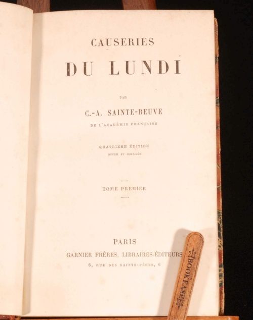 C1890 19 Vols Sainte Beuve Lundi Nouveaux Lundis French