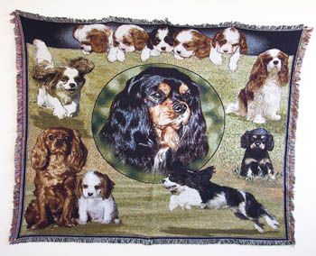 King Charles Cavalier Spaniel M Tapestry Throw Blanket