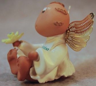 RUSS BERRIE ANGEL CHEEKS DECEMBER BIRTHSTONE FLOWER FIGURINE  KIRK 