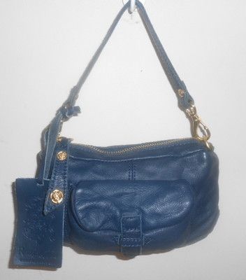 New Rough Roses Handbag Blue Riley Washed Leather Clutch Bag Wristlet 