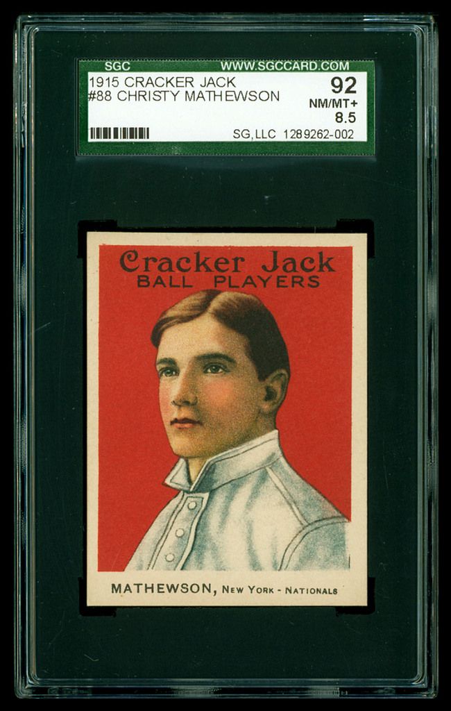 1915 Cracker Jack Christy Mathewson 88 SGC 92 NM MT 8 5