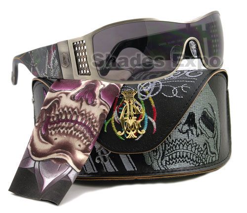 Christian Audigier Sunglass CAS 402 Silver Switch Wing