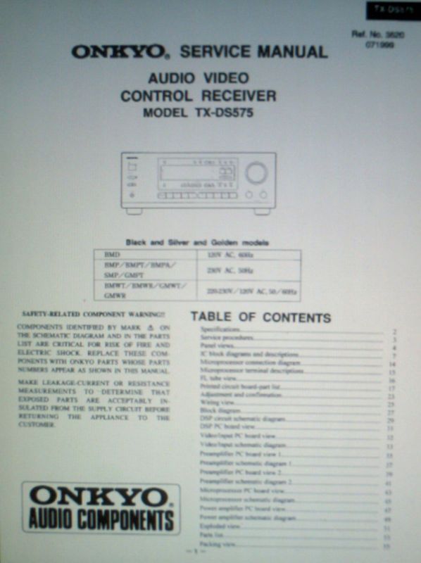  AV Control Receiver Service Manual Book Bound Circuit Diagrams