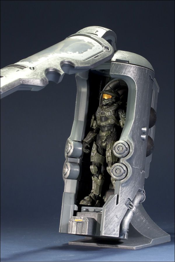  Halo 4 Series 1 UNSC Cryotube with Master Chief Figure New