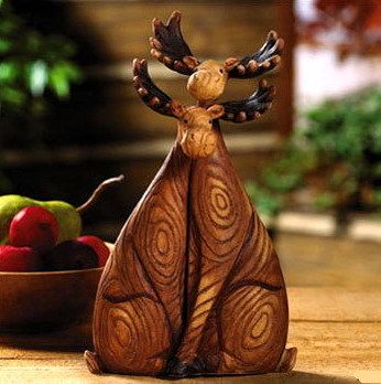 Moose Couple Pair Rustic Cabin Lodge Statues New