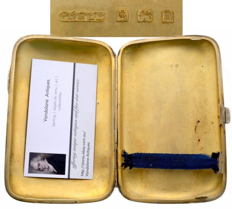 Antique Sterling Silver Large Cigar Card Case Birmingham Edwardian