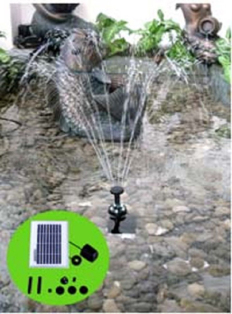 Solar Power Water Pump 2 Watts w Battery Timer Light