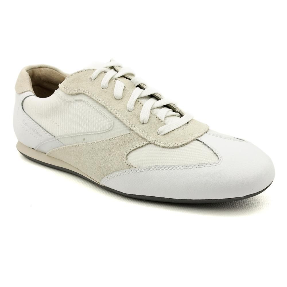 Calvin Klein Chris Mens Size 8 5 White Regular Suede Athletic Sneakers