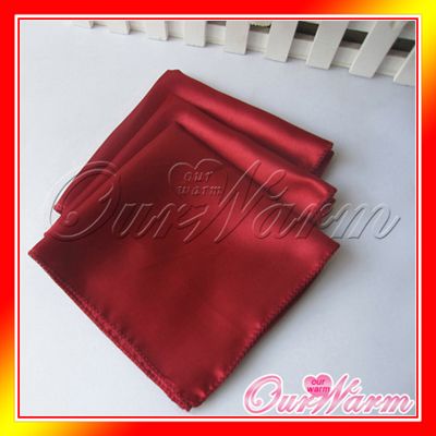 12 Crimson 12 Square Satin Cloth Napkin or Handkerchief Multi Purpose