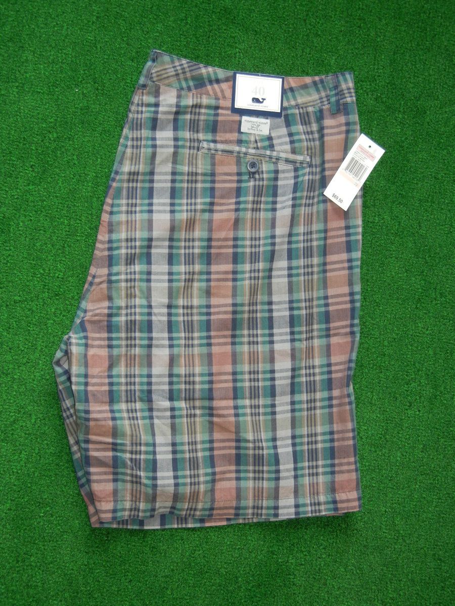   Vineyard Vines Club Short Spearfish Madras Plaid Golf Shorts Size 40