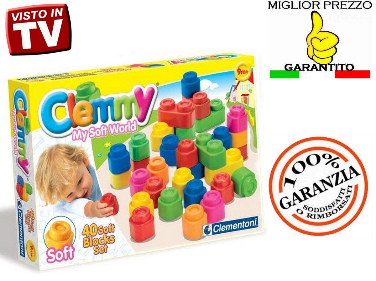 Clemmy Costruzioni Morbide 9 Mesi Clementoni 40 Soft Blocks Novita