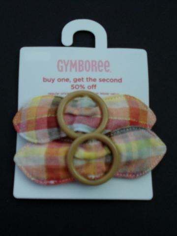 GYMBOREE ISLAND GETAWAY NWT Madras Bow Hair Clips Girls