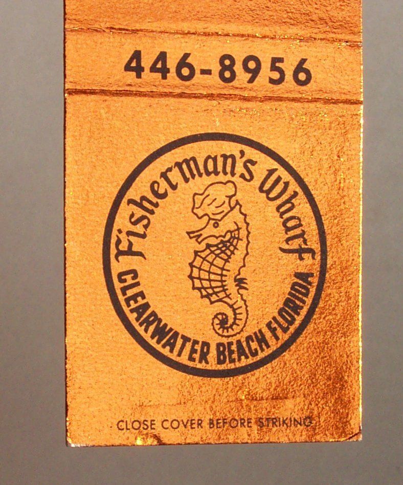 1960s Matchbook Fishermans Wharf Clearwater Beach FL