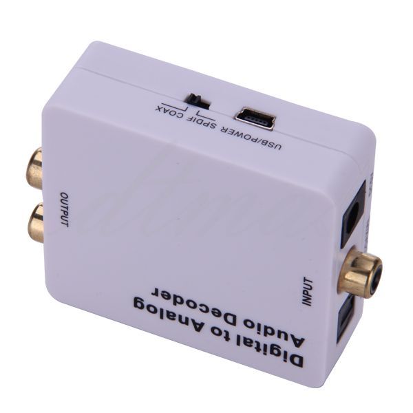 Digital SPDIF Coaxial to Analog RCA 3 5mm Jack Audio Decoder Converter