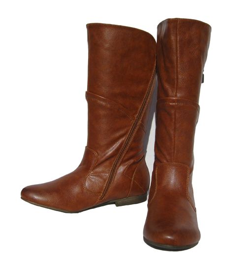  Riding Designer Boots shoes Cognac Brown winter snow Womens size 8.5